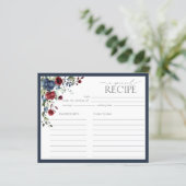 Navy Blue Burgundy Vrijgezellenfeest Recipcard (Staand voorkant)