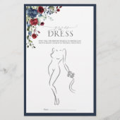 Navy Blue Burgundy Waterverf Vrijgezellenfeest (Voorkant)