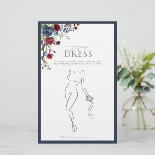 Navy Blue Burgundy Waterverf Vrijgezellenfeest (Staand voorkant)