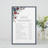 Navy Blue Burgundy Waterverf Vrijgezellenfeest (Staand voorkant)