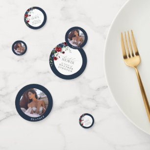 Navy Blue Burgundy Waterverf Vrijgezellenfeest Confetti