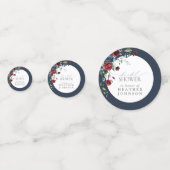 Navy Blue Burgundy Waterverf Vrijgezellenfeest Confetti (Voorkanten)