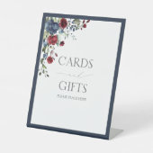 Navy Blue Burgundy Waterverf Vrijgezellenfeest Gif Reclamebord Met Voetstuk (Voorkant)