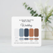 Navy Blue Burnt Copper Fall Wedding Palette Card Kaart (Staand voorkant)