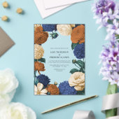 Navy Blue, Burnt Orange & Champagne Wedding Acryl Uitnodigingen (Insitu (Huwelijk))