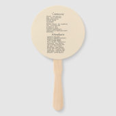 Navy Blue Burnt Orange Champagne Wedding Program Handwaaier (Achterkant)