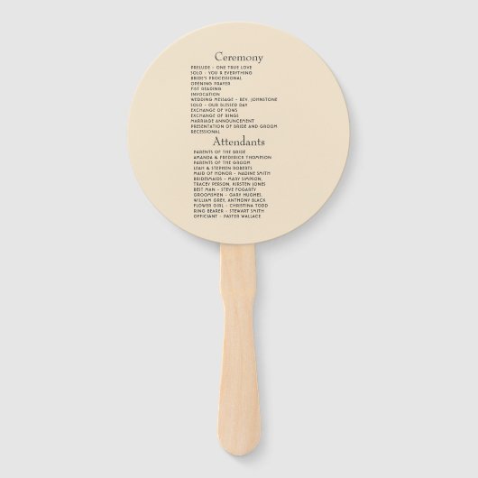 Navy Blue Burnt Orange Champagne Wedding Program Handwaaier (Achterkant)