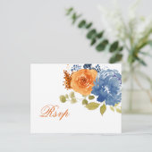 Navy Blue & Burnt Orange Postcard Briefkaart (Staand voorkant)