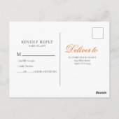 Navy Blue & Burnt Orange Postcard Briefkaart (Achterkant)