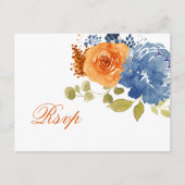 Navy Blue & Burnt Orange Postcard Briefkaart (Voorkant)