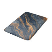 Navy Blue Burnt Sinaasappel Dusty Blue Badmat (Gekanteld)