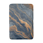 Navy Blue Burnt Sinaasappel Dusty Blue Badmat (Voorkant Verticaal)