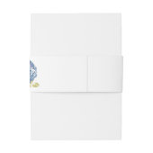 Navy Blue Burnt Sinaasappel Herfst Bloemen Huwelij Uitnodigingen Wikkel (Achterkant Voorbeeld)