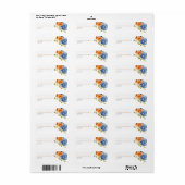 Navy Blue Burnt Sinaasappel herfst floral Label (Full Sheet)