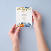 Navy Blue Burnt Sinaasappel Terracotta Wedding Men Flyer (Hand)