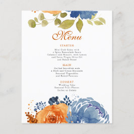 Navy Blue Burnt Sinaasappel Terracotta Wedding Men Flyer