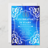 Navy Blue Business Achievement Uitnodiging (Voorkant)