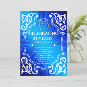 Navy Blue Business Achievement Uitnodiging