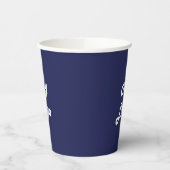 Navy blue business corporate logo papieren bekers (Links)