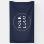 Navy Blue Business Corporate Logo Professional Spandoek (Verticaal)