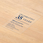 Navy Blue Business Jubileum Acryl Uitnodigingen (Laagn)