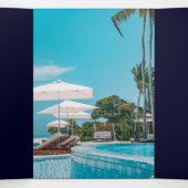 Navy Blue Business Logo | Aangepast gevouwen ontwe Drieluik Kaart (Binnenkant midden)