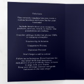 Navy Blue Business Logo | Aangepast gevouwen ontwe Drieluik Kaart (Binnenzijde eerst)