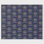 Navy Blue Business Logo & Bedrijfsnaam Promotionee Cadeaupapier (Vlak)