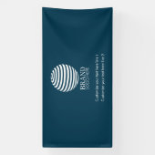 Navy Blue Business Logo Company Promotion Spandoek (Verticaal)