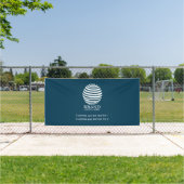 Navy Blue Business Logo Company Promotion Spandoek (Insitu)