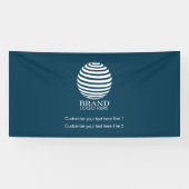 Navy Blue Business Logo Company Promotion Spandoek (Horizontaal)