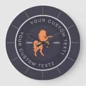 Navy blue Business logo Custom branded Grote Klok (Voorkant)