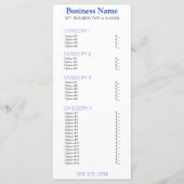 Navy Blue Business Menu met prijslijst (Voorkant)