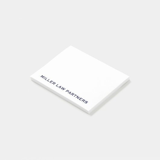 Navy Blue Business Name Post-it Notes (Schuin)