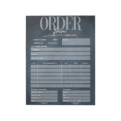Navy Blue Business Order Form Notitieblok (Linkerzijde)