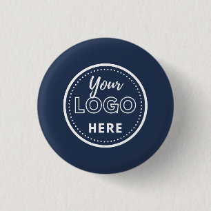 Navy Blue Business Promotion Corporate Logo Ronde Button 3,2 Cm