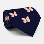 Navy Blue Butterfly Professional Mannen & vrouwen Stropdas (Opgerold)