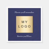 Navy blue cafe bar business logo slogan quote servet (Voorkant)