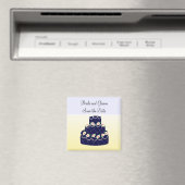 Navy Blue Cake Save the Date Magneet (Insitu (Vaatwasser))