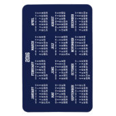 Navy Blue Calendar 2016 Large Flexible Magnets 4x6 Magneet (Verticaal)