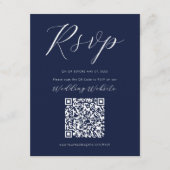 Navy Blue Calligraphy Script RSVP Enclosure Kaart (Voorkant)