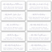 Navy Blue Calligraphy Wedding Guest Adresetiketten Sticker (Voorkant)