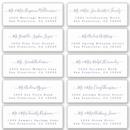 Navy Blue Calligraphy Wedding Guest Adresetiketten Sticker