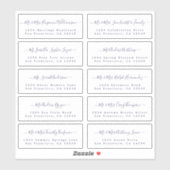 Navy Blue Calligraphy Wedding Guest Adresetiketten Sticker (Vel)