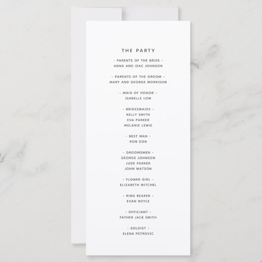 Navy Blue Calligraphy Wedding Programme (Achterkant)