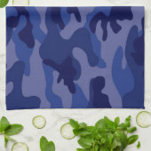 Navy Blue Camo, Camouflage Theedoek (Gevouwen)