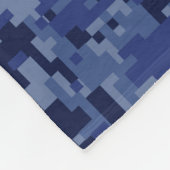 Navy Blue Camo houdt kalm en Jouw tekst Fleece Deken (Hoek)