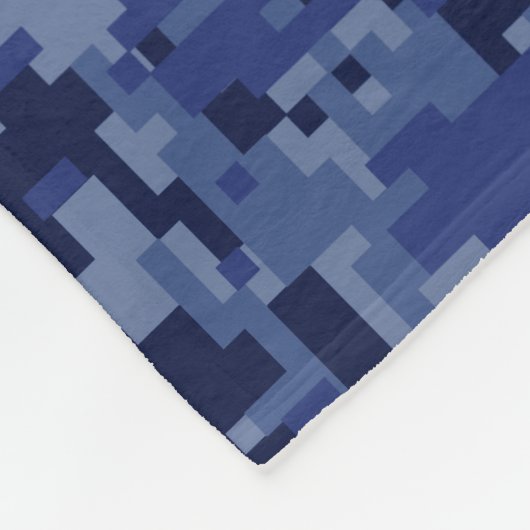 Navy Blue Camo houdt kalm en Jouw tekst Fleece Deken (Hoek)