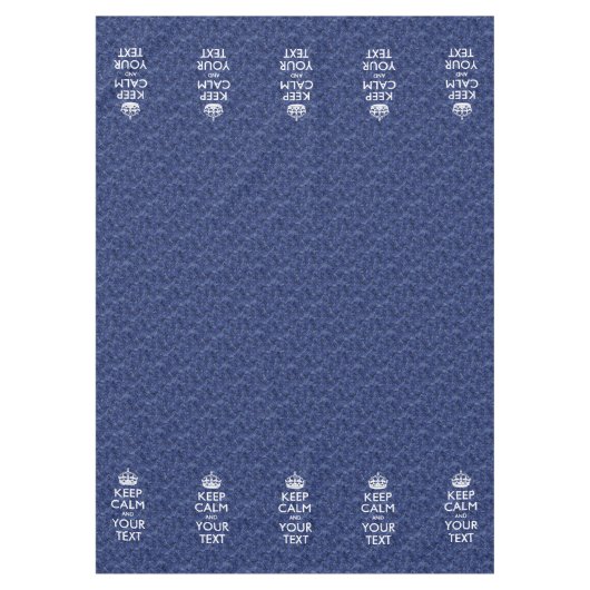Navy Blue Camo houdt kalm en Jouw tekst Tafelkleed (Voorkant)