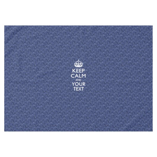 Navy Blue Camo houdt kalm en Jouw tekst Tafelkleed (Voorkant (Horizontaal))